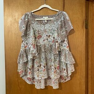 Matilda Jane Multicolor Floral Ruffle Top